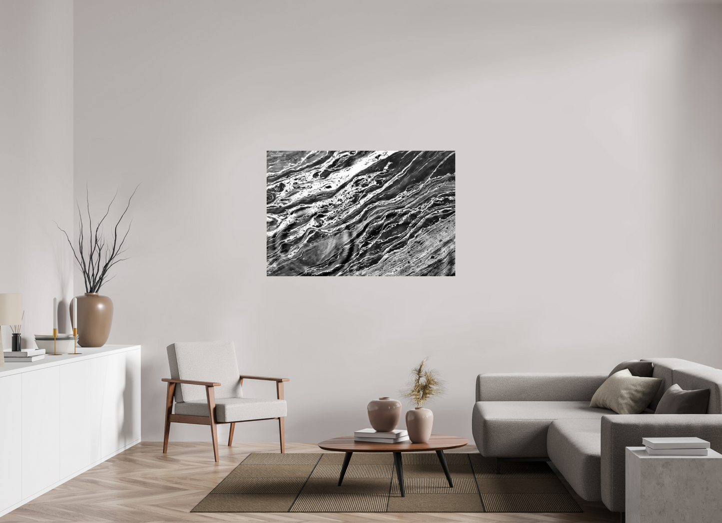 54 x 36″, Print with Aluminum Backing and Glossy Lamination Aqua Sculpture
