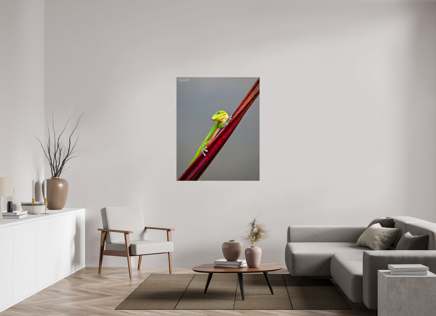 39 x 48.7″, Glossy Canvas Stretcher Frame with Mirrored Edges (08R) Focused Stare