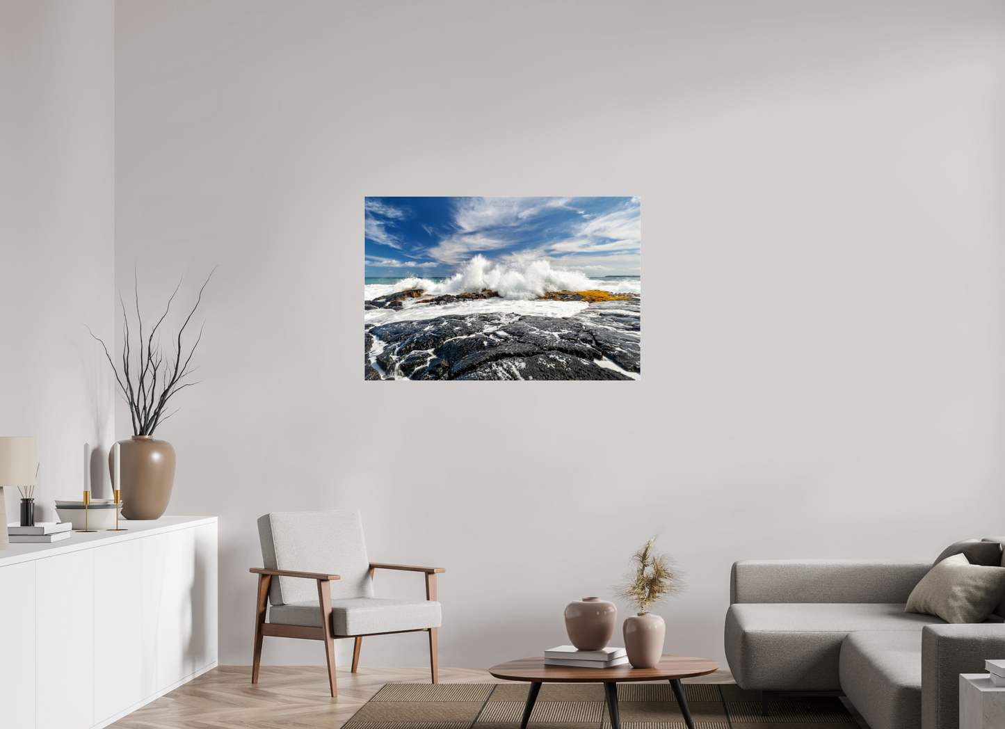 45 x 30″, Photo Print Under Acrylic Glass (04D) Impact on the Rocks