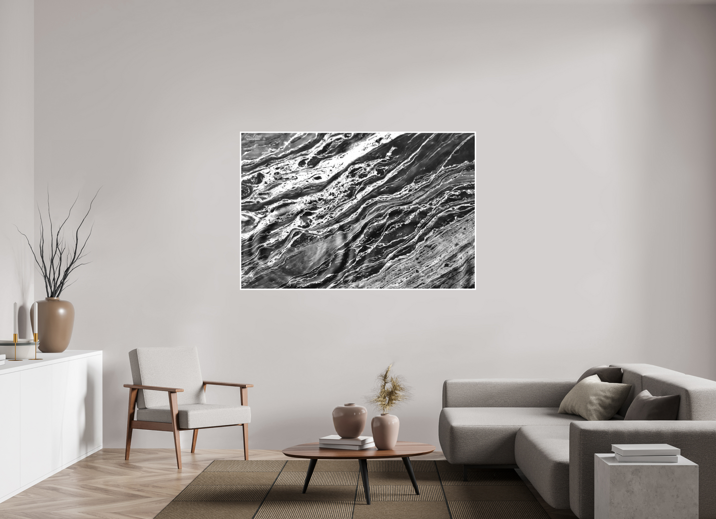 66 x 44″, Print with Matte Lamination Aqua Sculpture
