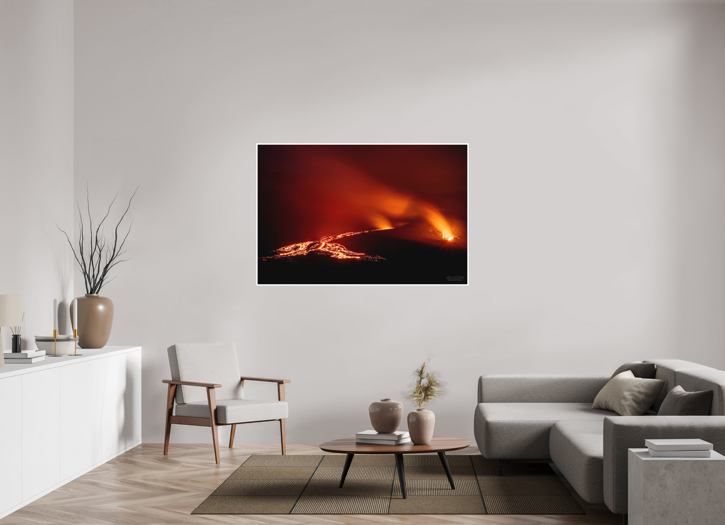 60 x 40″, Print with Matte Lamination Island of Fire