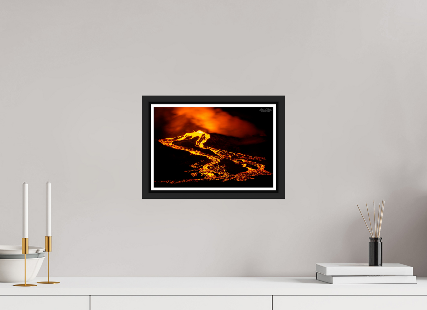 12 x 8″, Black Matte Floater Frame with Acrylic Glass (03F) Ember Tide