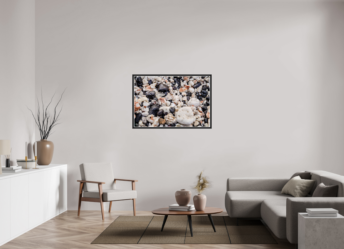 45 x 30″, Black Matte Floater Frame with Acrylic Glass (06C) Beach Bliss