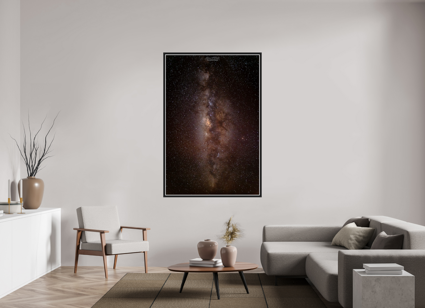44 x 66″, Black Matte Floater Frame with Acrylic Glass (11A) Milky Way