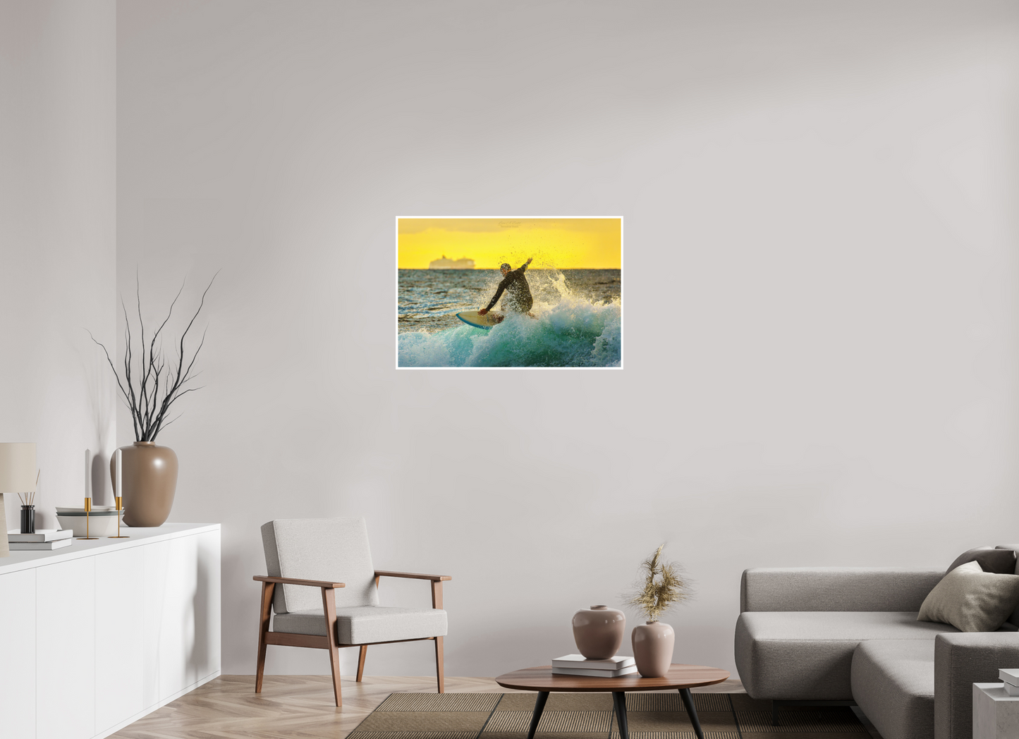 36 x 24″, Photo Print with Matte Lamination (05F) Surfing at Sunrise