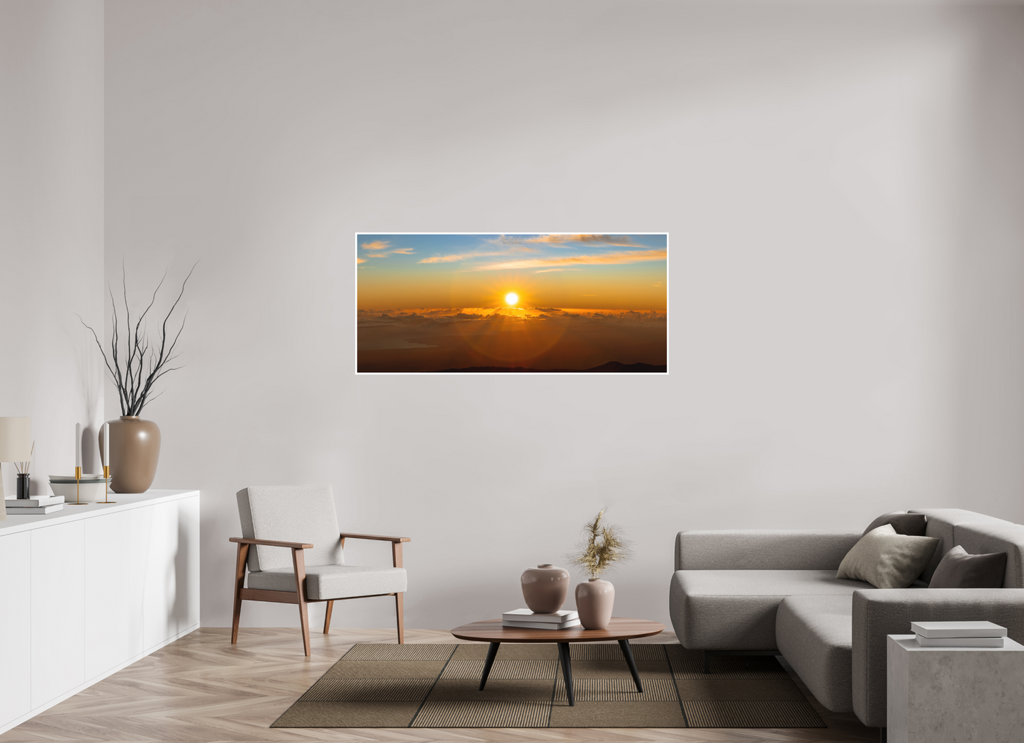 62.8 x 28″, Print with Matte Lamination (02F) First Light Over Hilo