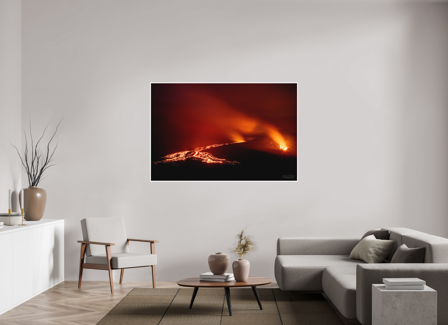 66 x 44″, Print with Matte Lamination Island of Fire