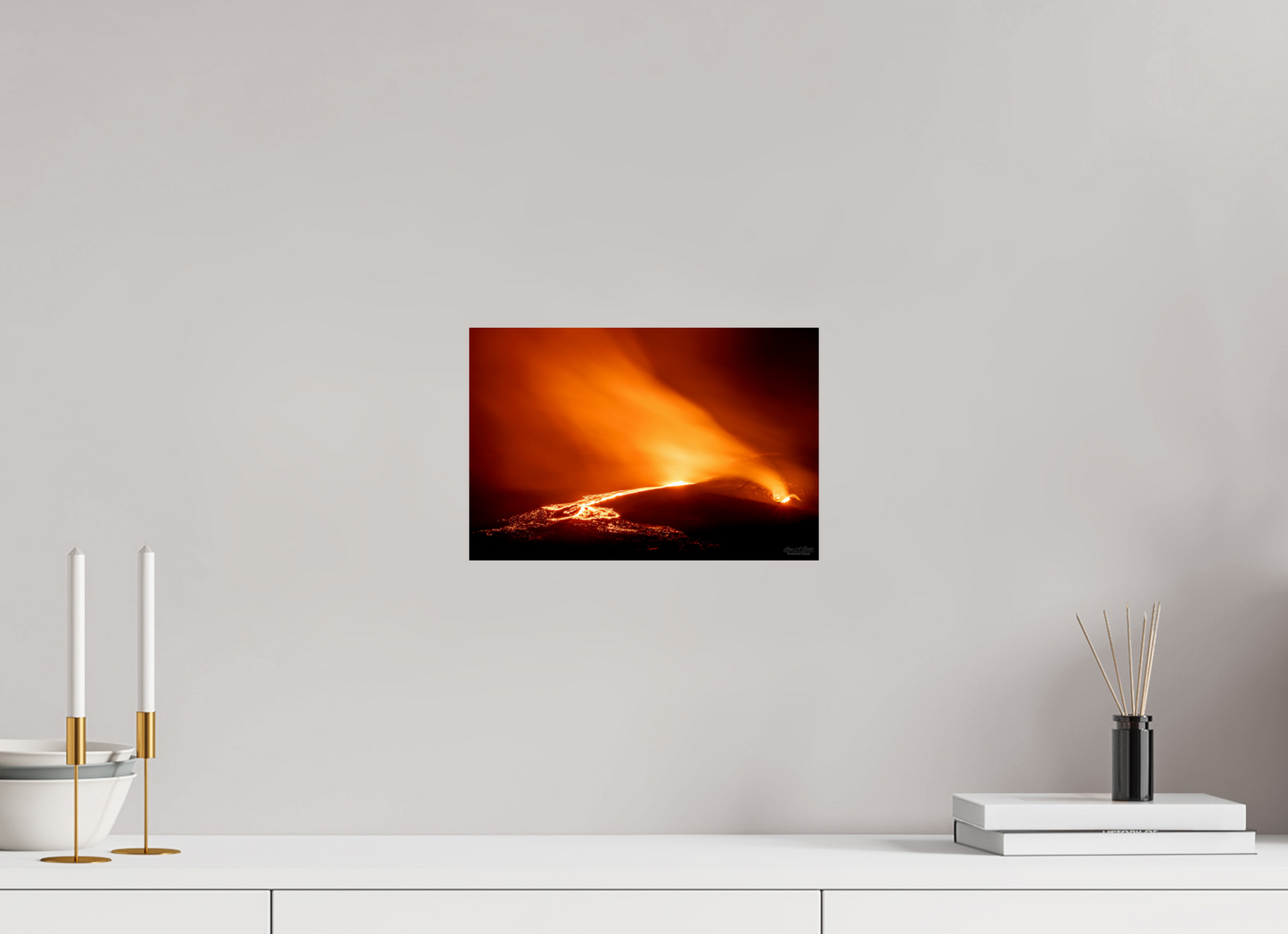 12 x 8″, Print with Aluminum Backing and Glossy Lamination Kīlauea Nights