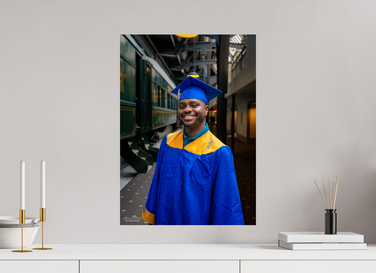16 x 22.4″, Print with Aluminum Backing and Glossy Lamination (15B) Joseph’s High School Graduation
