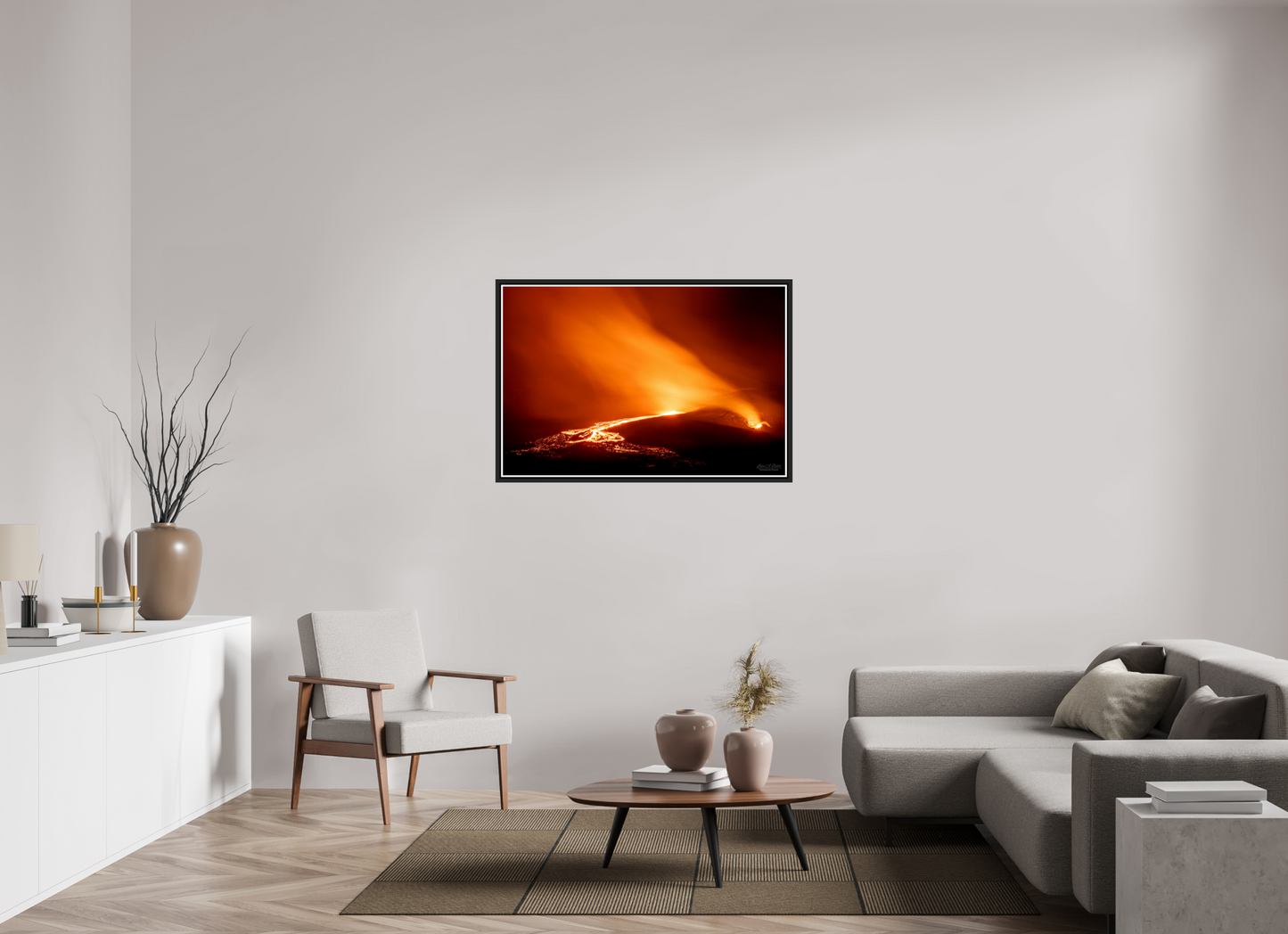 45 x 30″, Black Matte Floater Frame with Acrylic Glass Kīlauea Nights