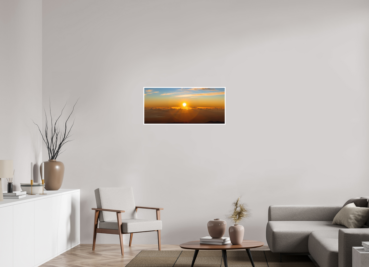 35.9 x 16″, Print with Matte Lamination (02F) First Light Over Hilo
