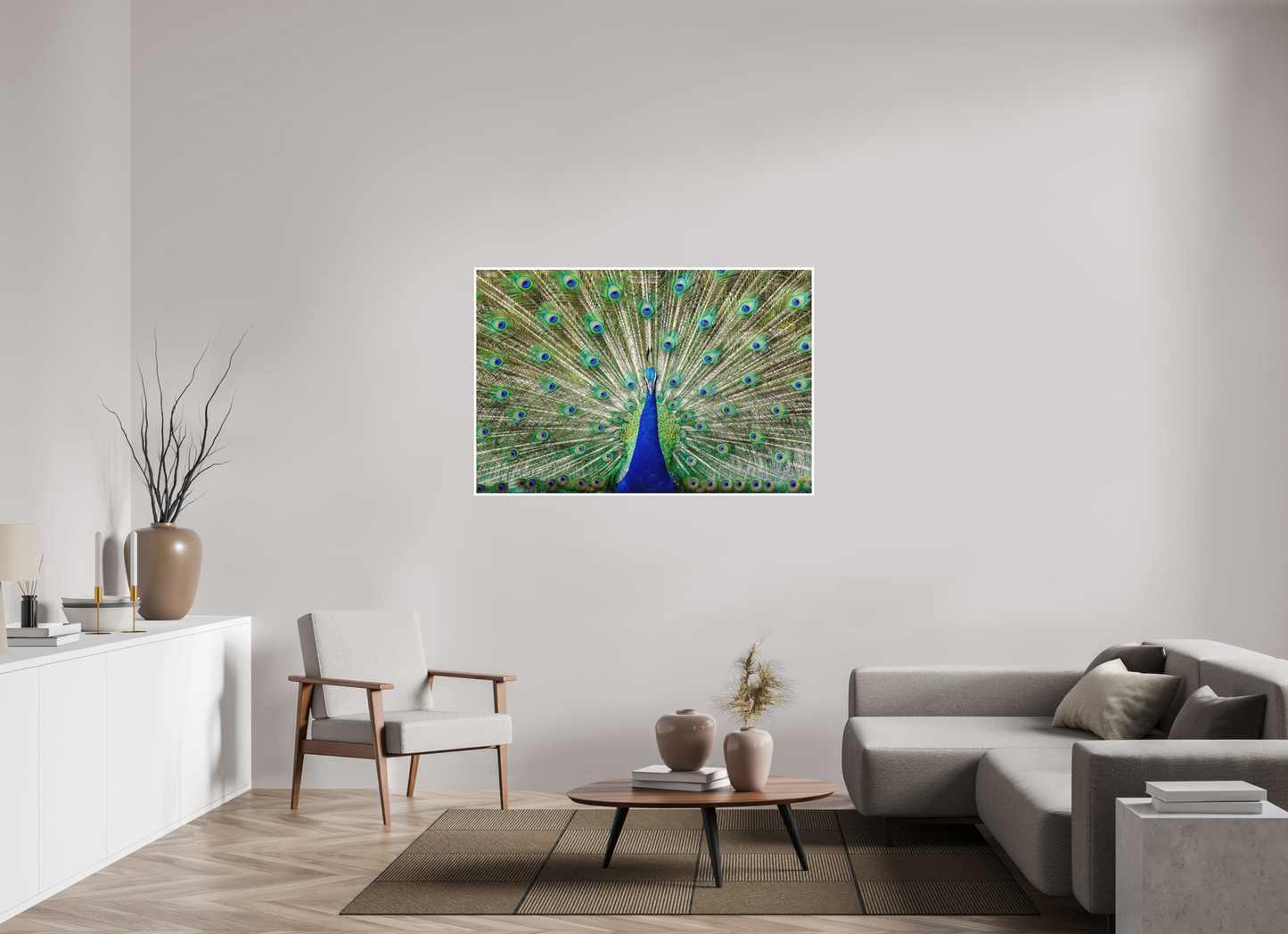 54 x 36″, Photo Print with Matte Lamination (08C) Peacock Display