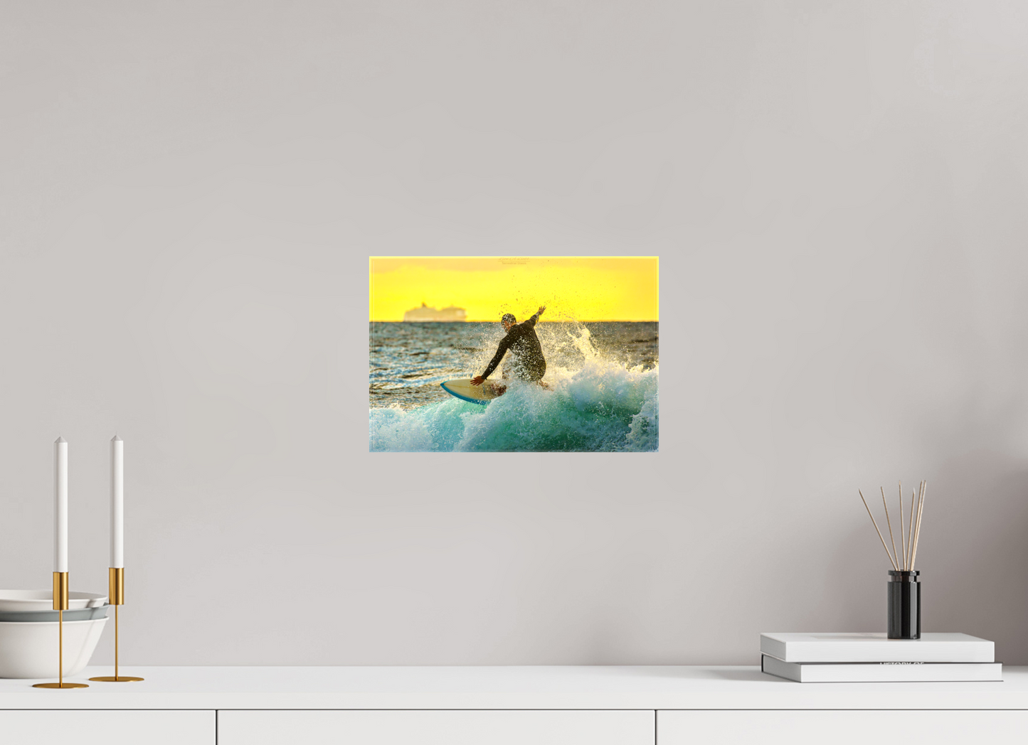 12 x 8″, Glossy Canvas (05F) Honoli’i Wave Rider
