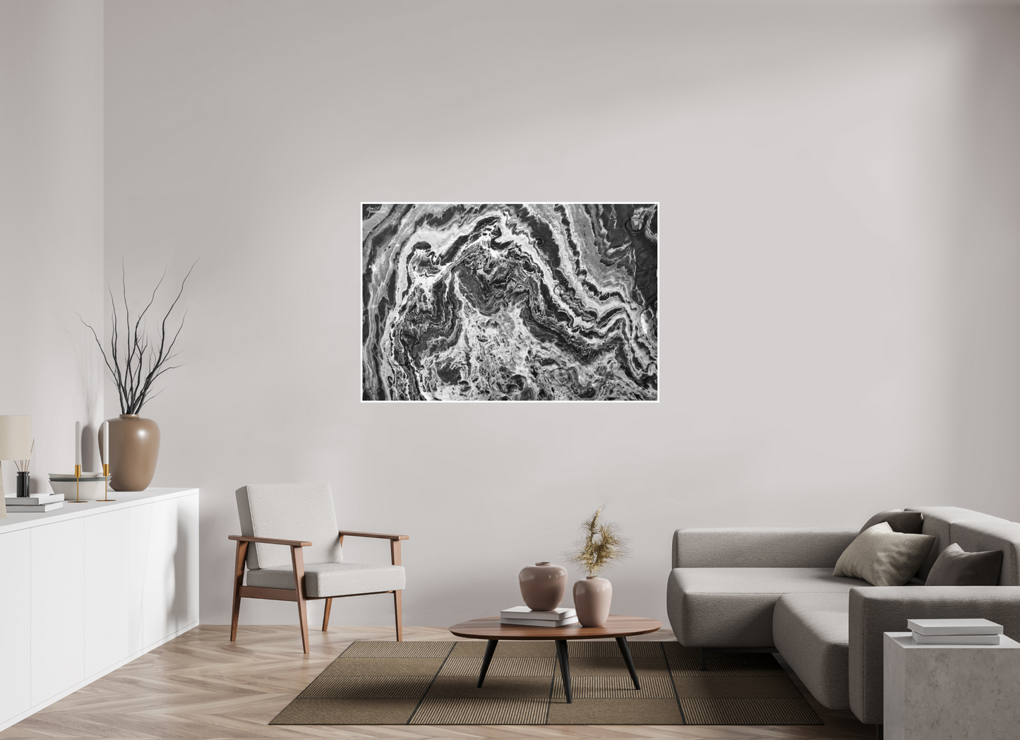60 x 40″, Print with Matte Lamination Liquid Marble