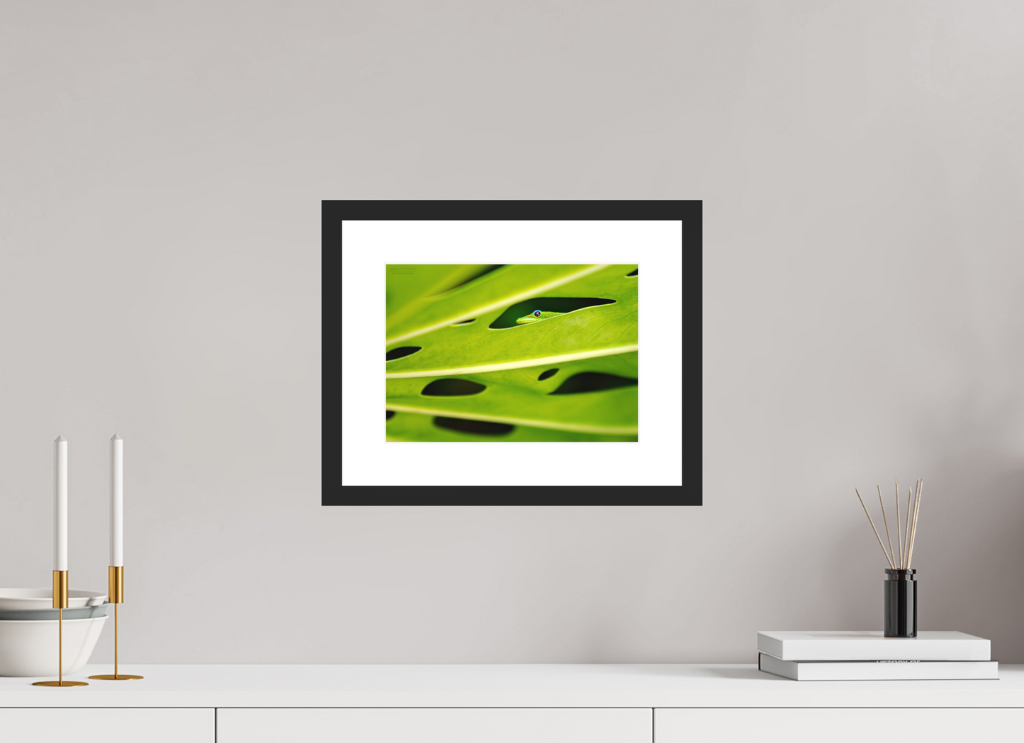 11.2 x 8″, Standard Black Matte Wood Frame (08F) Tiny Explorer