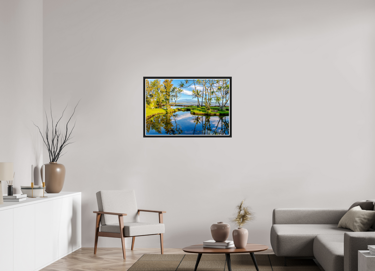 36 x 24″, Black Matte Floater Frame with Acrylic Glass (04B) Richardson Ocean Park