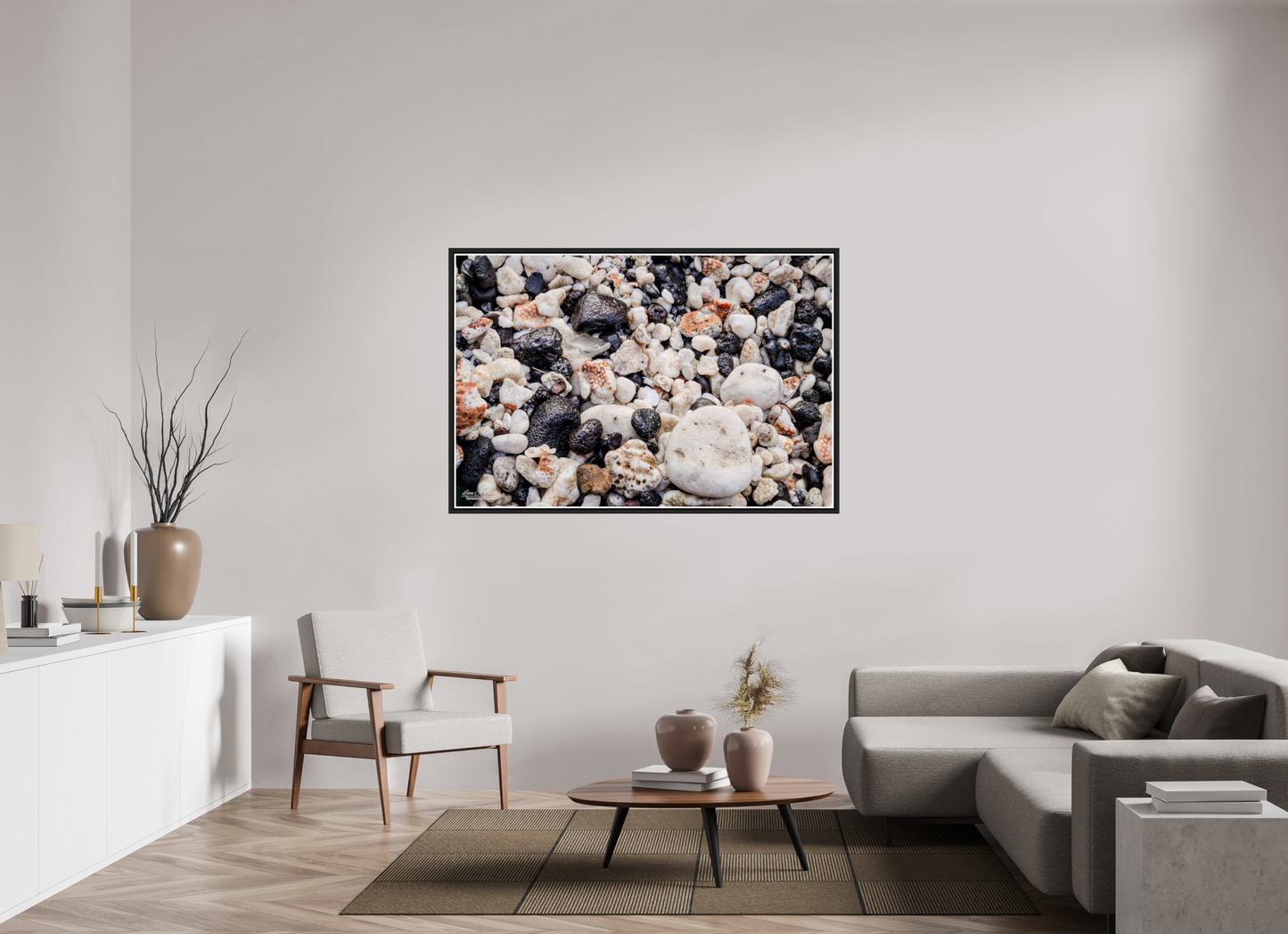 60 x 40″, Black Matte Floater Frame with Acrylic Glass (06C) Beach Bliss