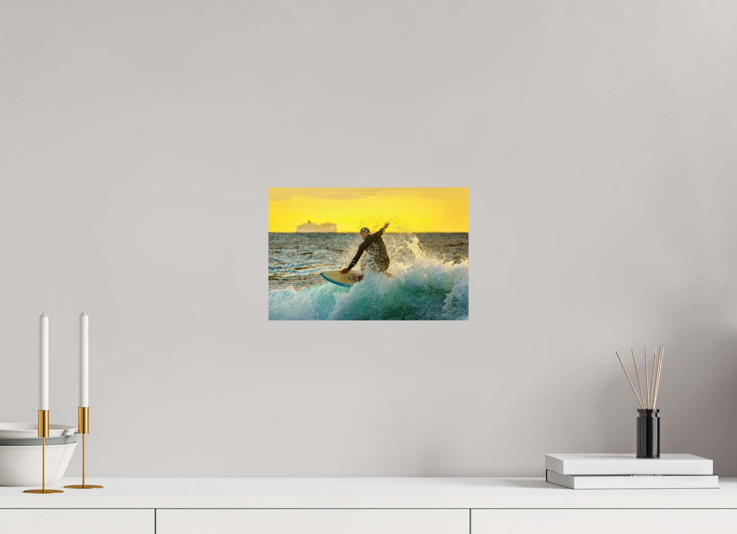 12 x 8″, Aluminum Backing (05F) Honoli’i Wave Rider