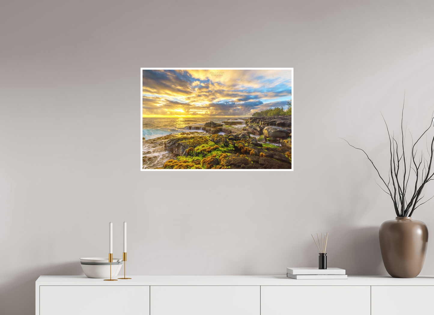 30 x 20″, Photo Print with Matte Lamination (05C) Maku’u Sunrise