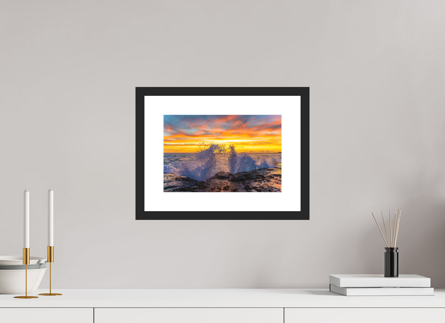 12 x 8″, Standard Black Matte Wood Frame (05B) Shoreline Ballet