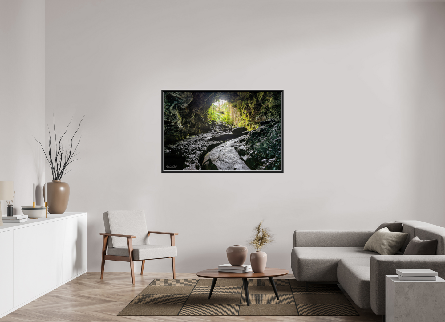 54 x 36″, Black Matte Floater Frame with Acrylic Glass Journey's End