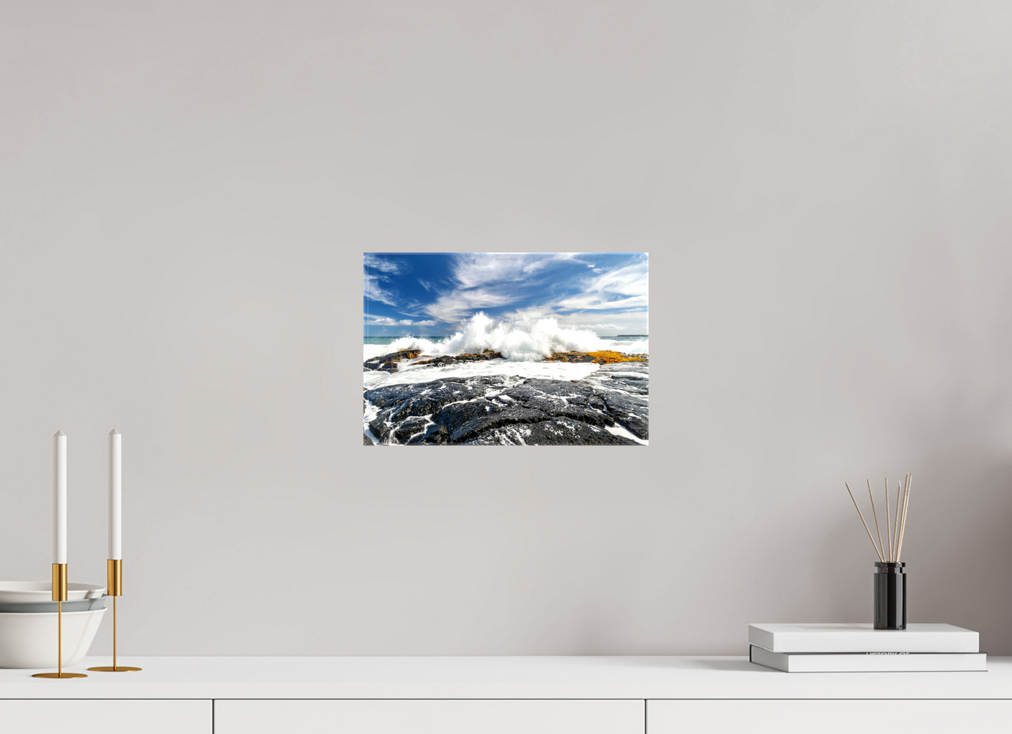 12 x 8″, Glossy Canvas Stretcher Frame with Mirrored Edges (04D) Impact on the Rocks