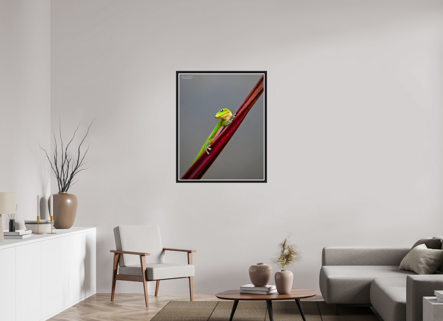 31 x 38.7″, Black Matte Floater Frame with Acrylic Glass (08R) Focused Stare