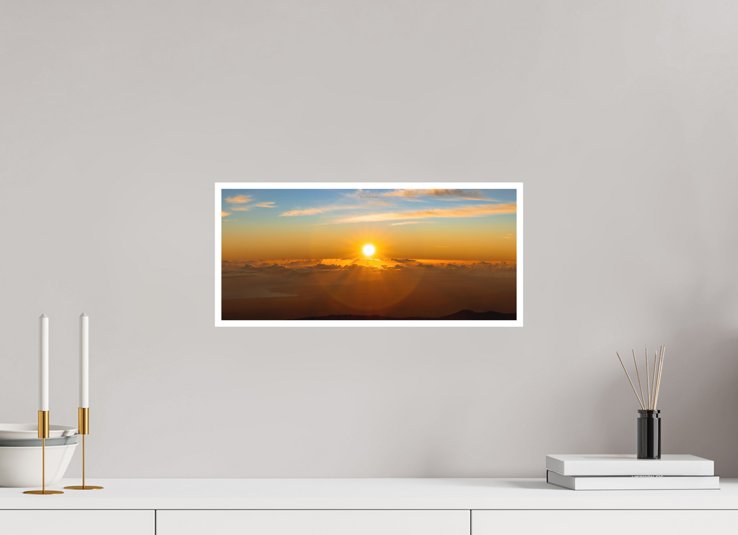 18 x 8″, Print with Matte Lamination (02F) First Light Over Hilo