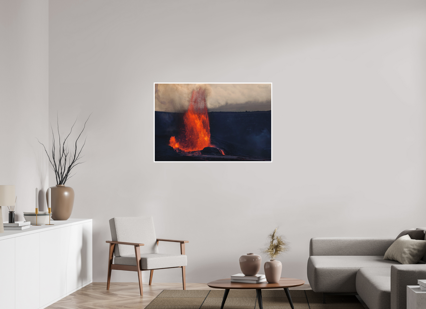 45 x 30″, Photo Print with Matte Lamination (03D) Kilauea Eruption
