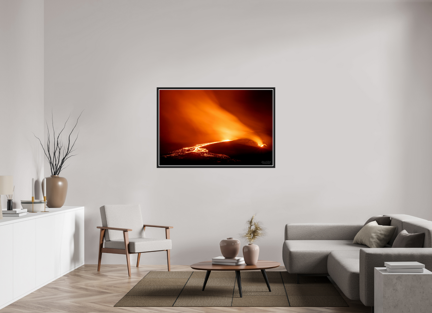 54 x 36″, Black Matte Floater Frame with Acrylic Glass Kīlauea Nights
