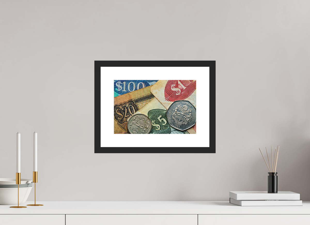12 x 8″, Classic Black Matte Wood Frame Currency and Culture