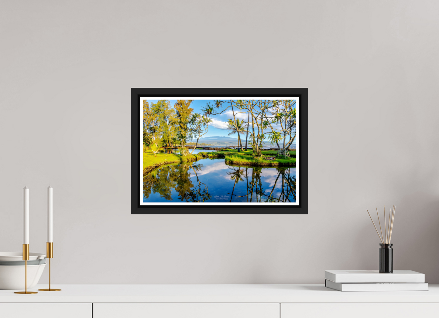 15 x 10″, Black Matte Floater Frame with Acrylic Glass (04B) Richardson Ocean Park