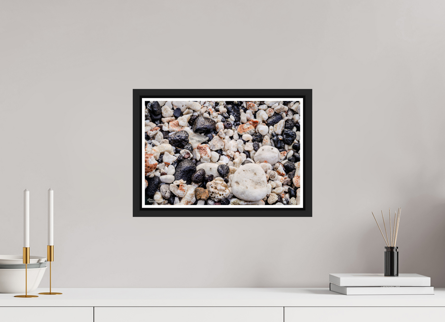 15 x 10″, Black Matte Floater Frame with Acrylic Glass (06C) Beach Bliss
