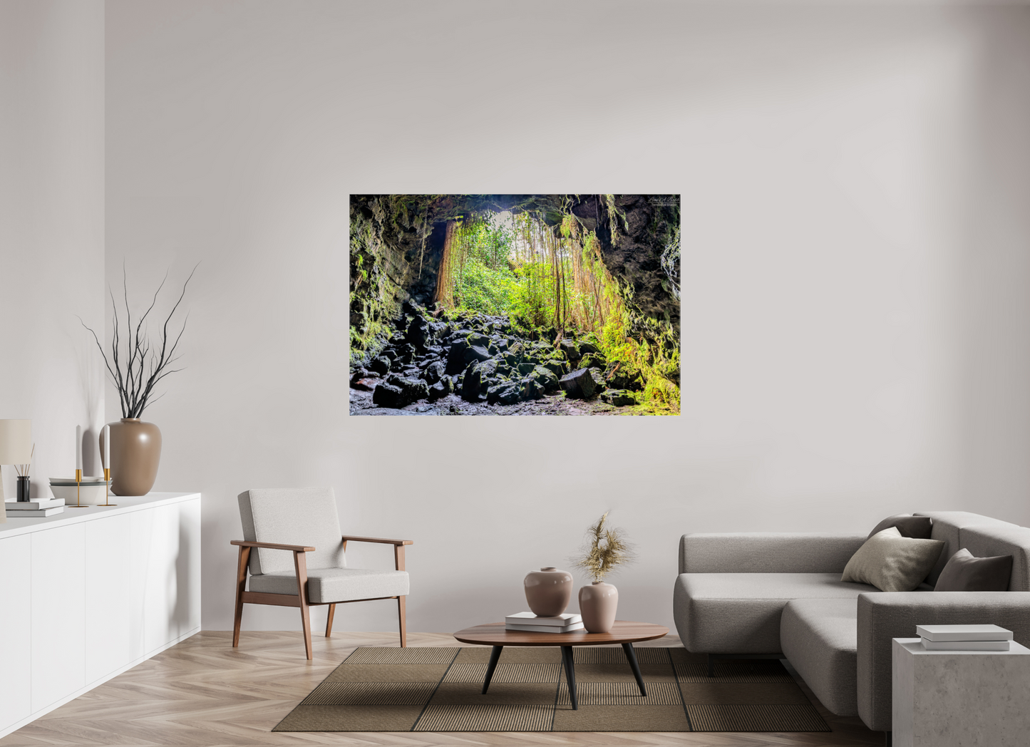 66 x 44″, Glossy Canvas Stretcher Frame with Mirrored Edges Veil of Solitude 1