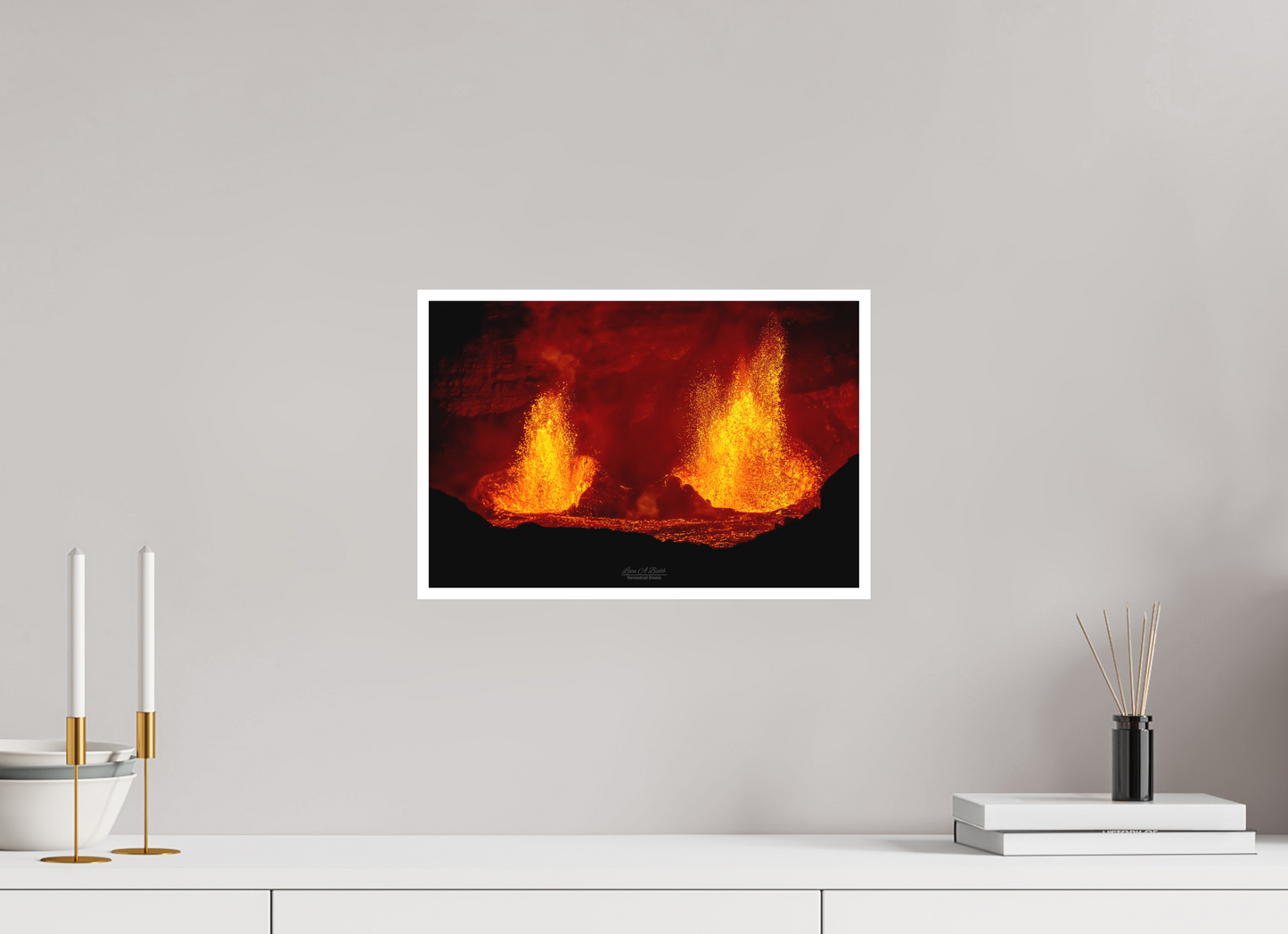 15 x 10″, Photo Print with Matte Lamination (03C) Twin Flames at Kilauea
