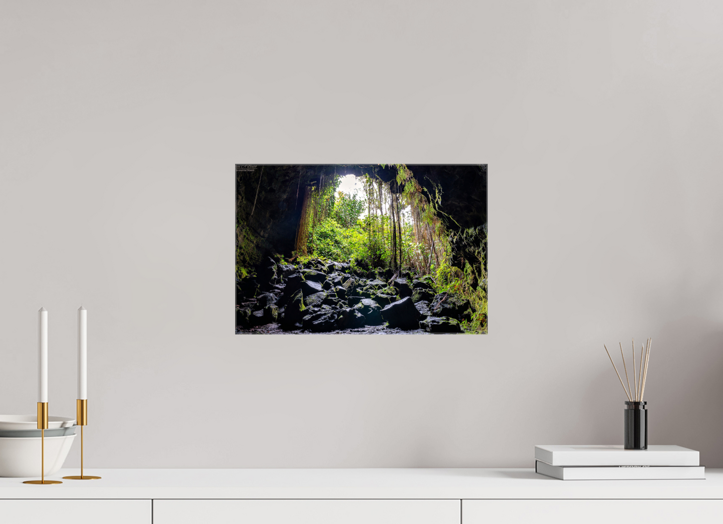 15 x 10″, Glossy Canvas Stretcher Frame with Mirrored Edges (10F) At the Cave's Edge