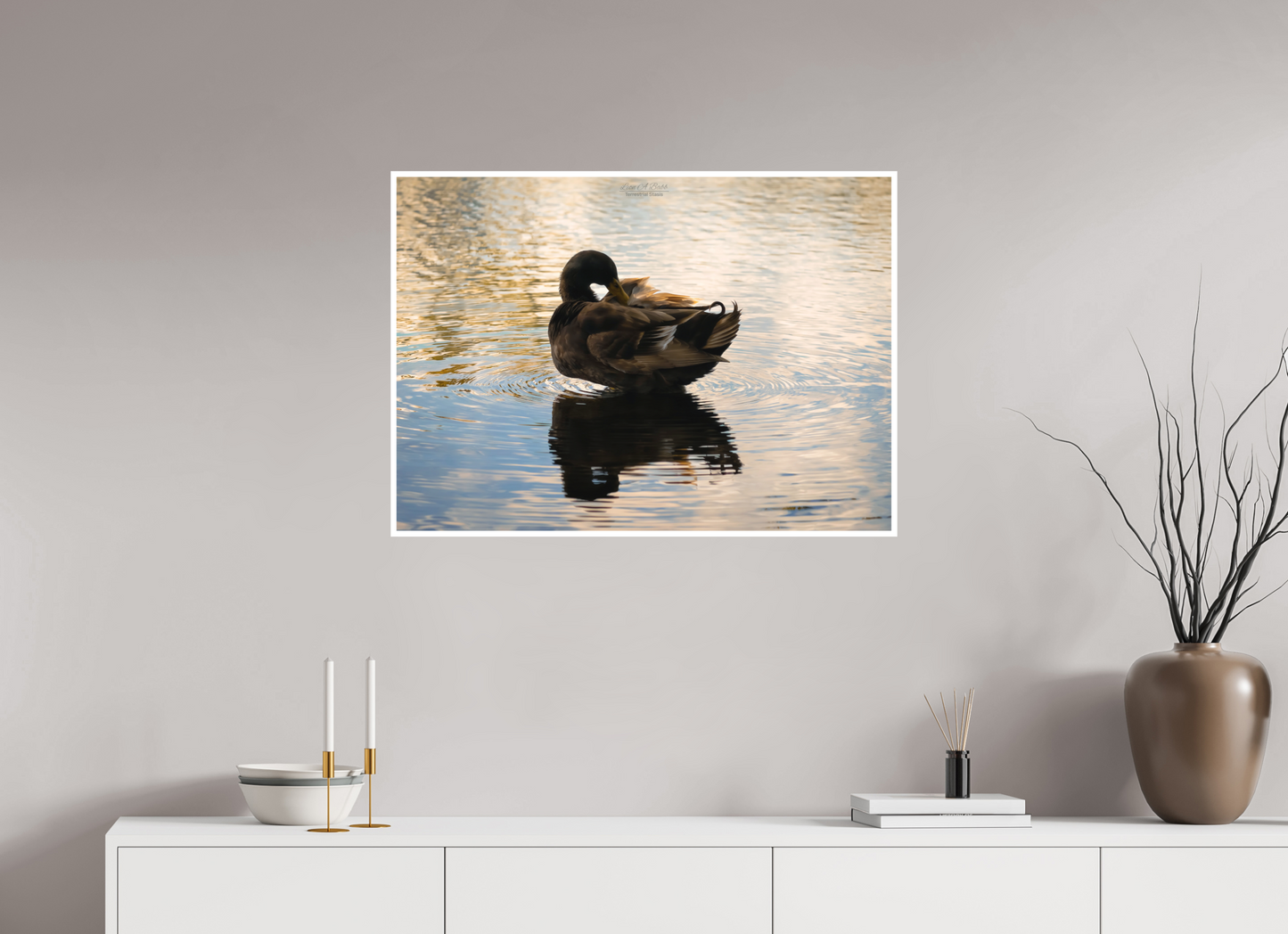 33.6 x 24″, Print with Matte Lamination (08C) Quiet Drift on Wailoa River