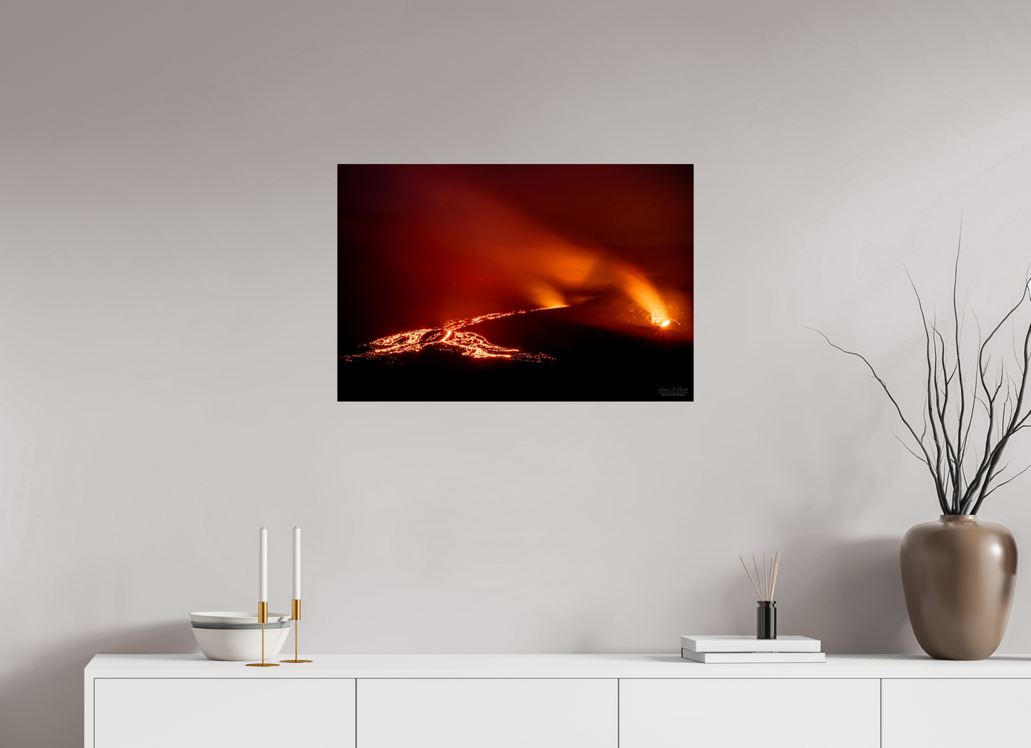 30 x 20″, Photo Print Under Acrylic Glass Island of Fire