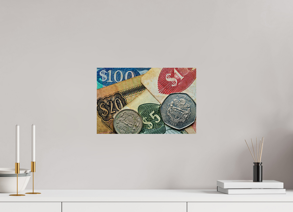 15 x 10″, Print with Aluminum Backing and Glossy Lamination Currency and Culture