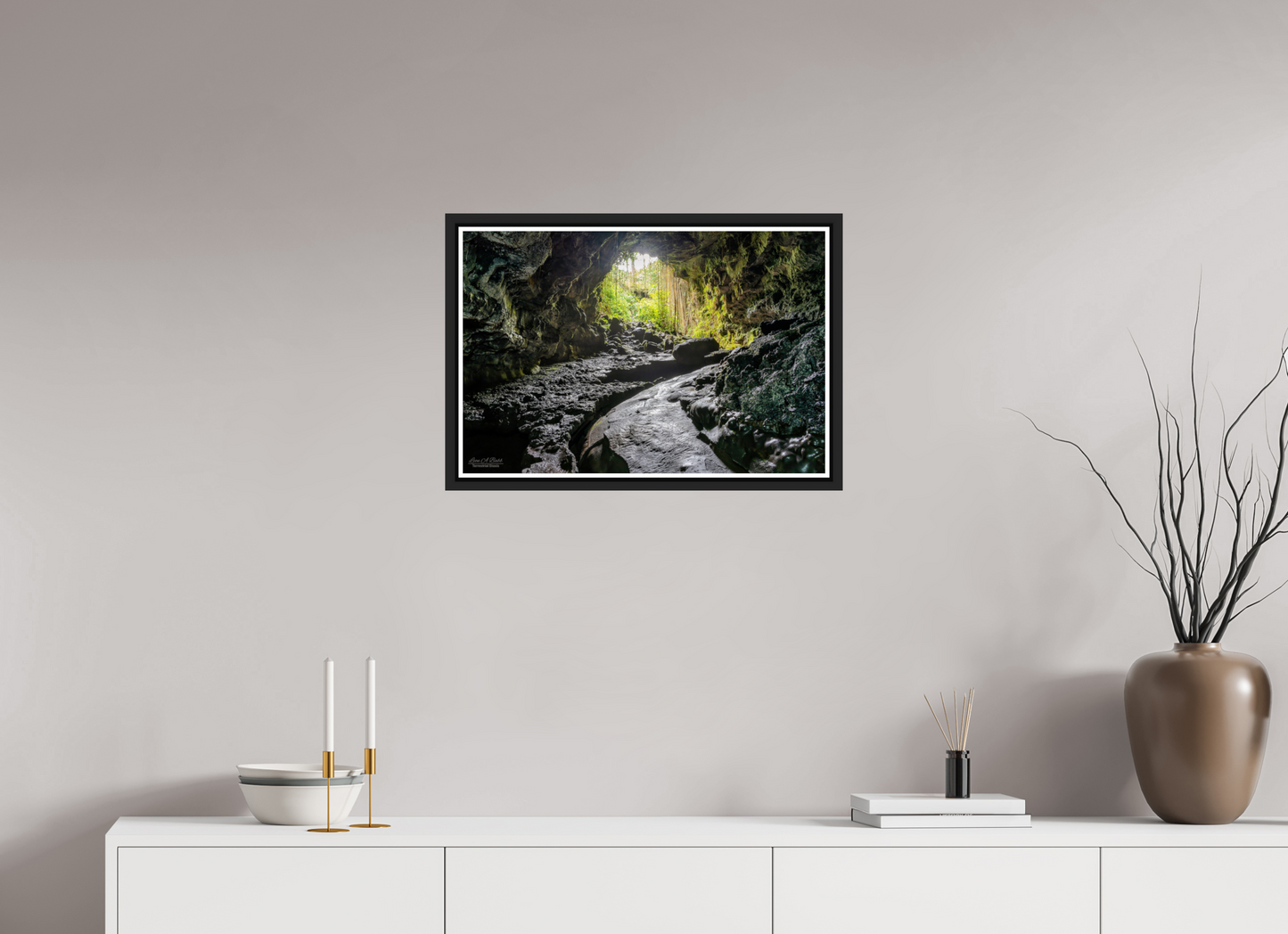 24 x 16″, Black Matte Floater Frame with Acrylic Glass Journey's End