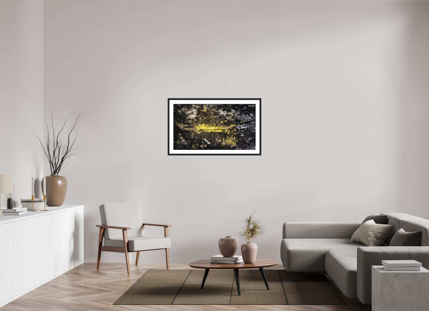 40 x 22.5″, Classic Black Matte Wood Frame (10B) Luminous veins of the Kaūmana caves 2