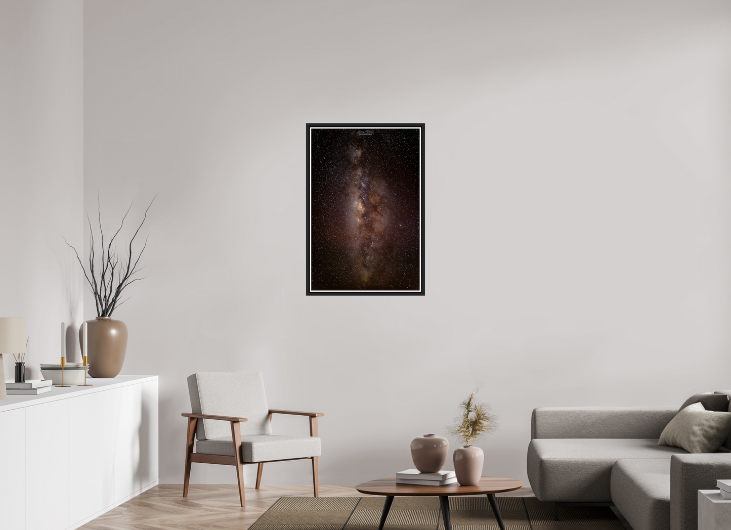 24 x 36″, Black Matte Floater Frame with Acrylic Glass (11A) Milky Way