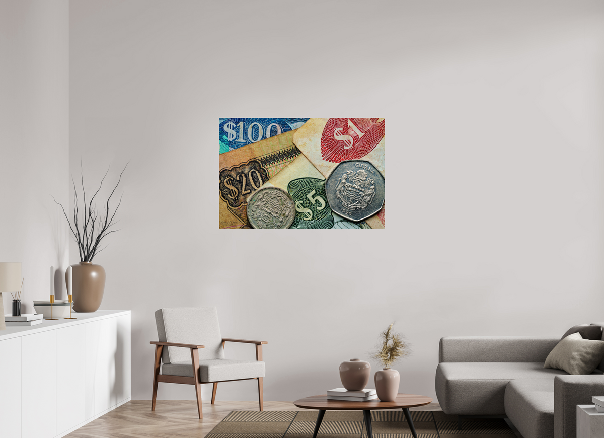 45 x 30″, Photo Print Under Acrylic Glass Currency and Culture