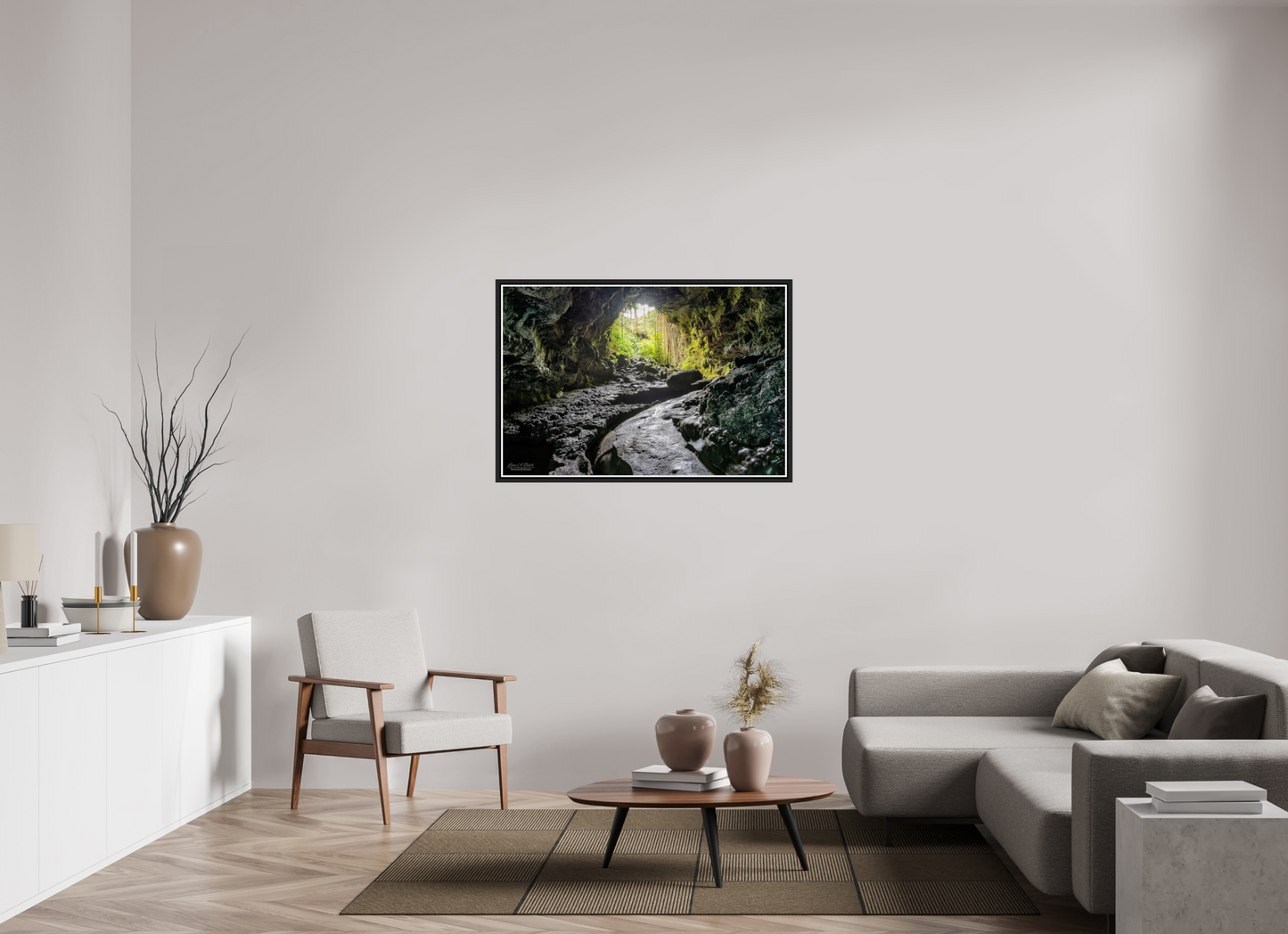 45 x 30″, Black Matte Floater Frame with Acrylic Glass Journey's End