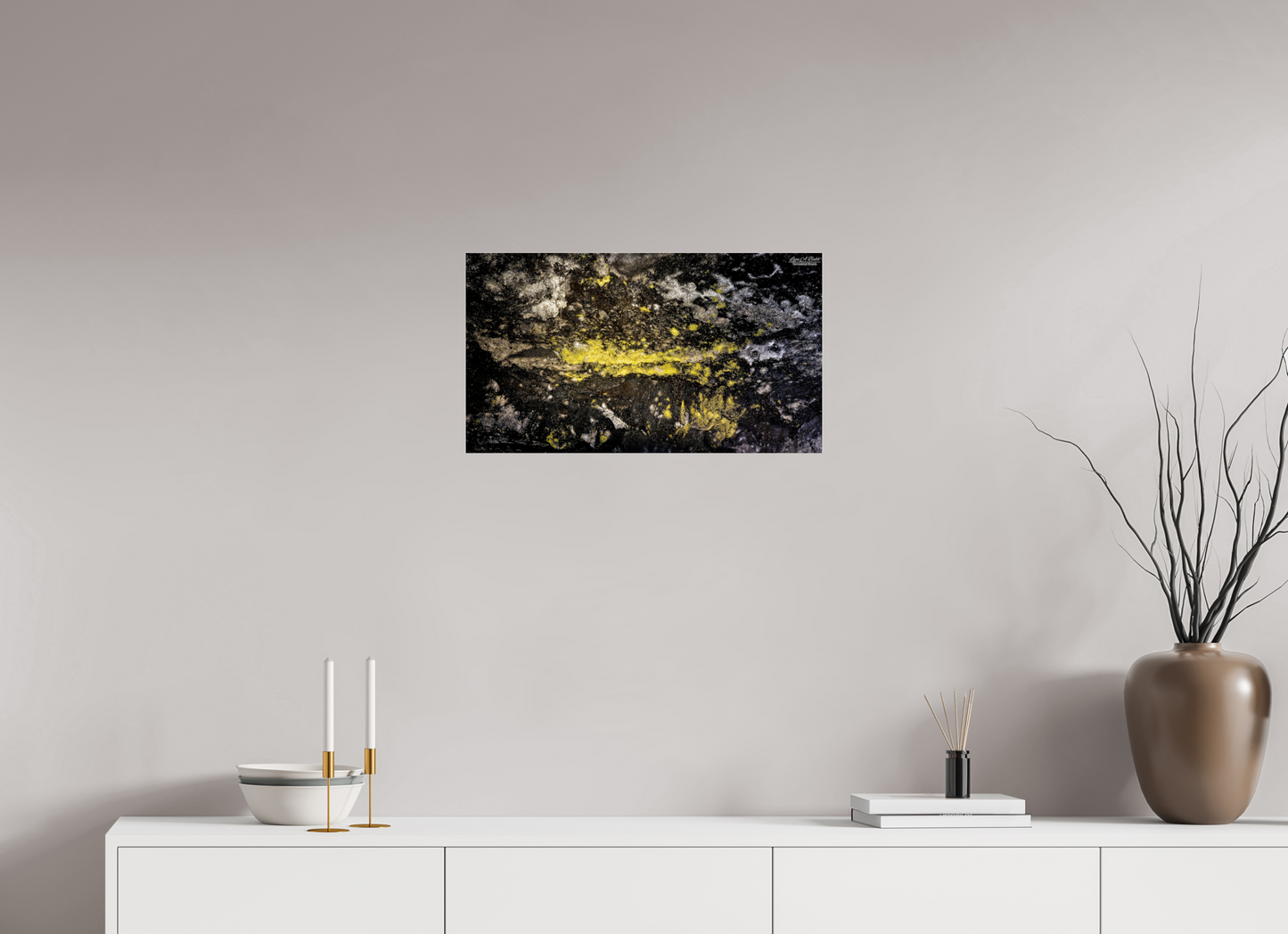 24 x 13.5″, Photo Print Under Acrylic Glass (10B) Luminous veins of the Kaūmana caves 2