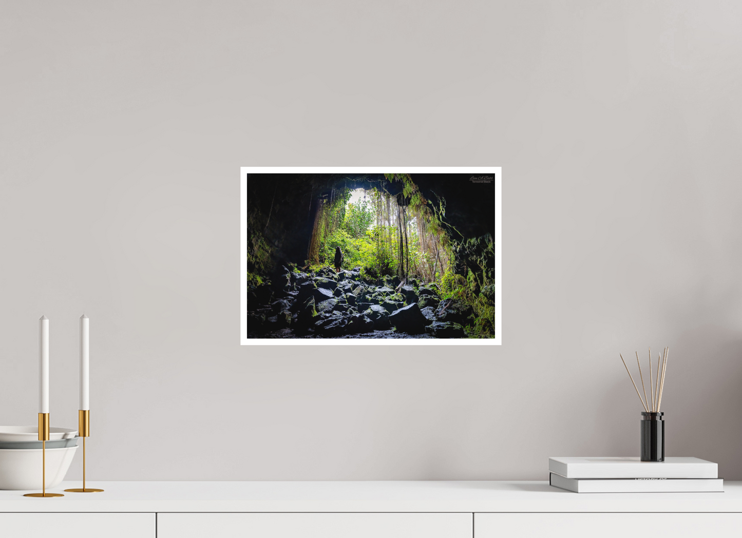 15 x 10″, Print with Matte Lamination Voyager at the Cave's Edge