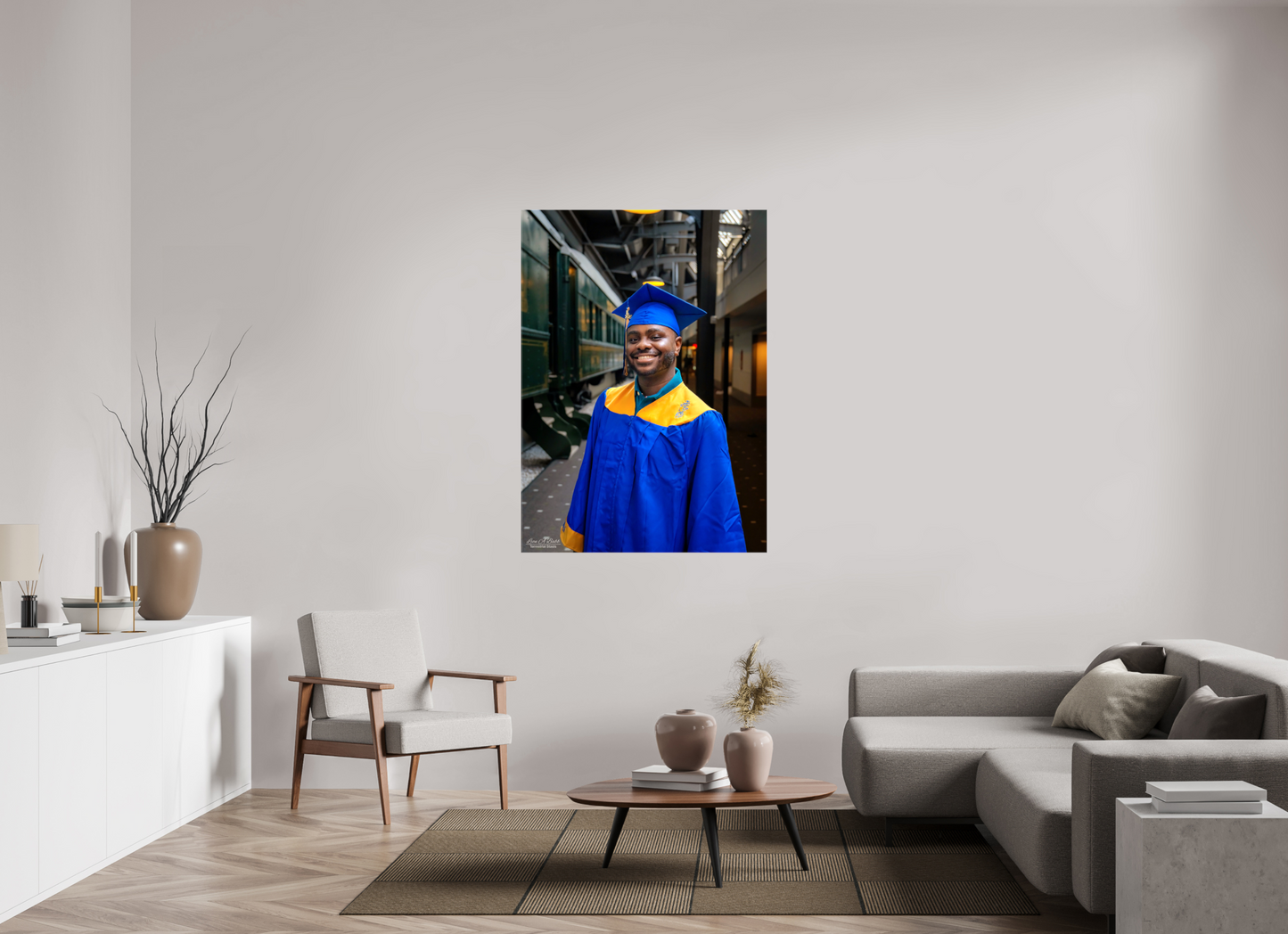 39 x 54.6″, Glossy Canvas Stretcher Frame with Mirrored Edges (15B) Joseph’s High School Graduation