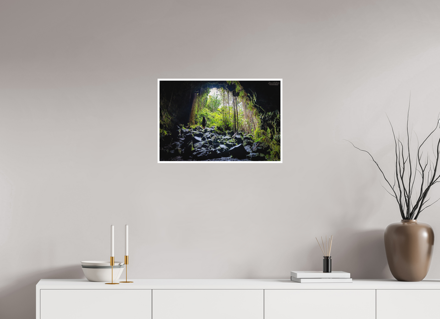 24 x 16″, Print with Matte Lamination Voyager at the Cave's Edge