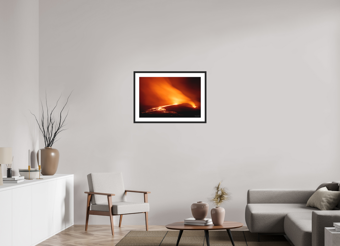 30 x 20″, Classic Black Matte Wood Frame Kīlauea Nights