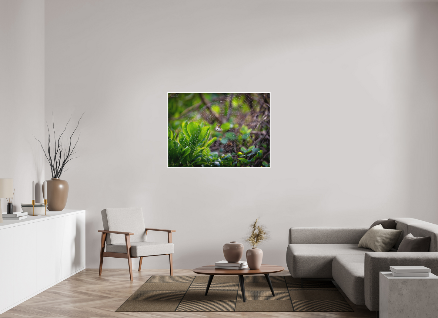 48.1 x 35″, Print with Matte Lamination Hawaiian Garden Spider Web